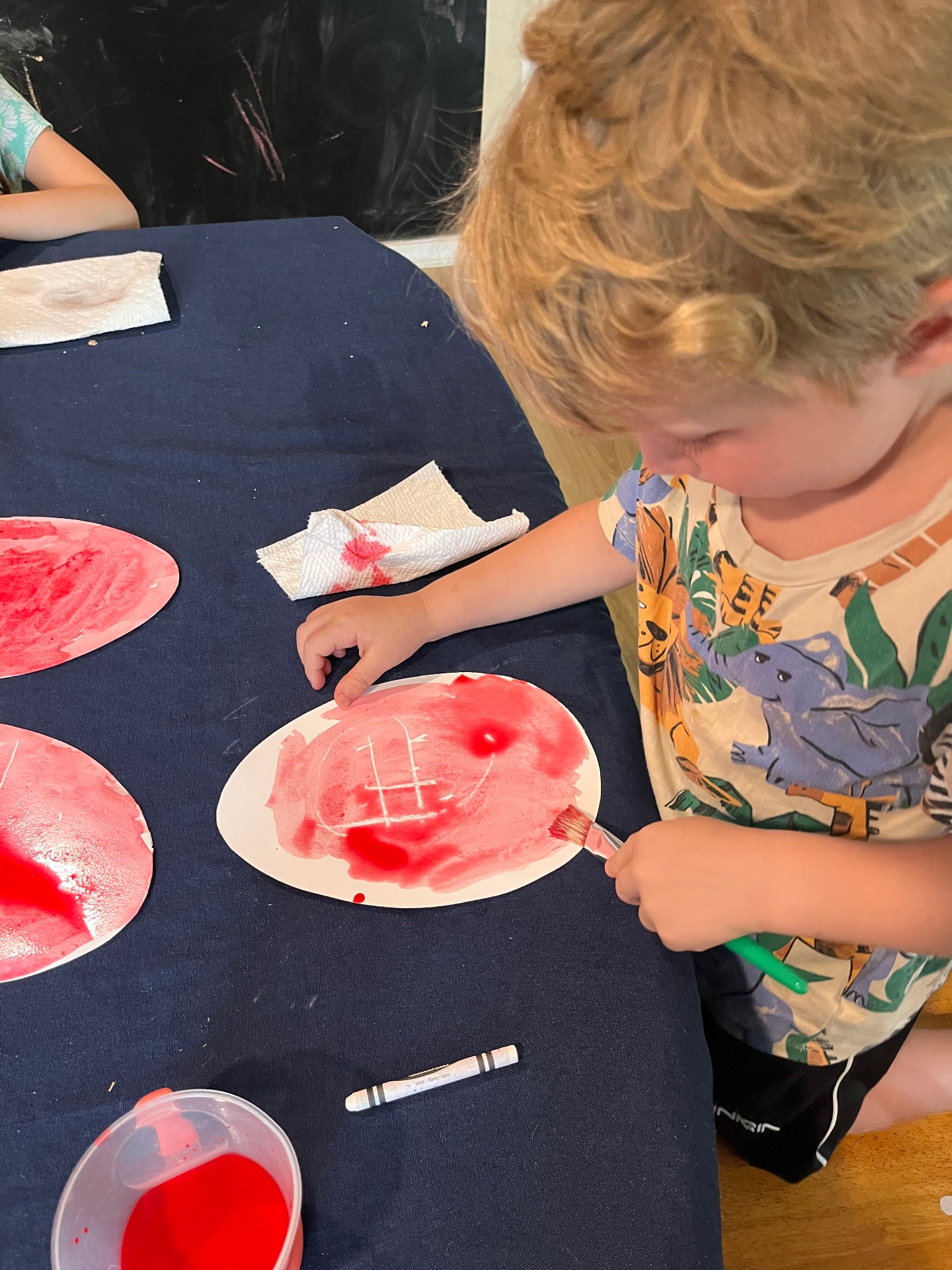 Red watercolor brushwork